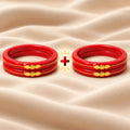 Maroon Bangles with Golden Detailing Classic Collection
