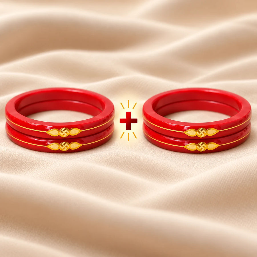 Maroon Bangles with Golden Detailing Classic Collection
