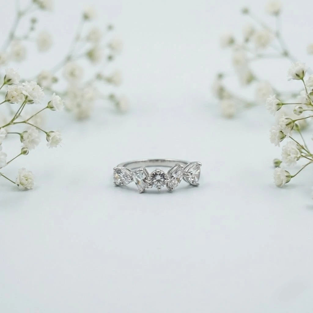 Marquise & Round Cut Five-Stone Diamond Ring