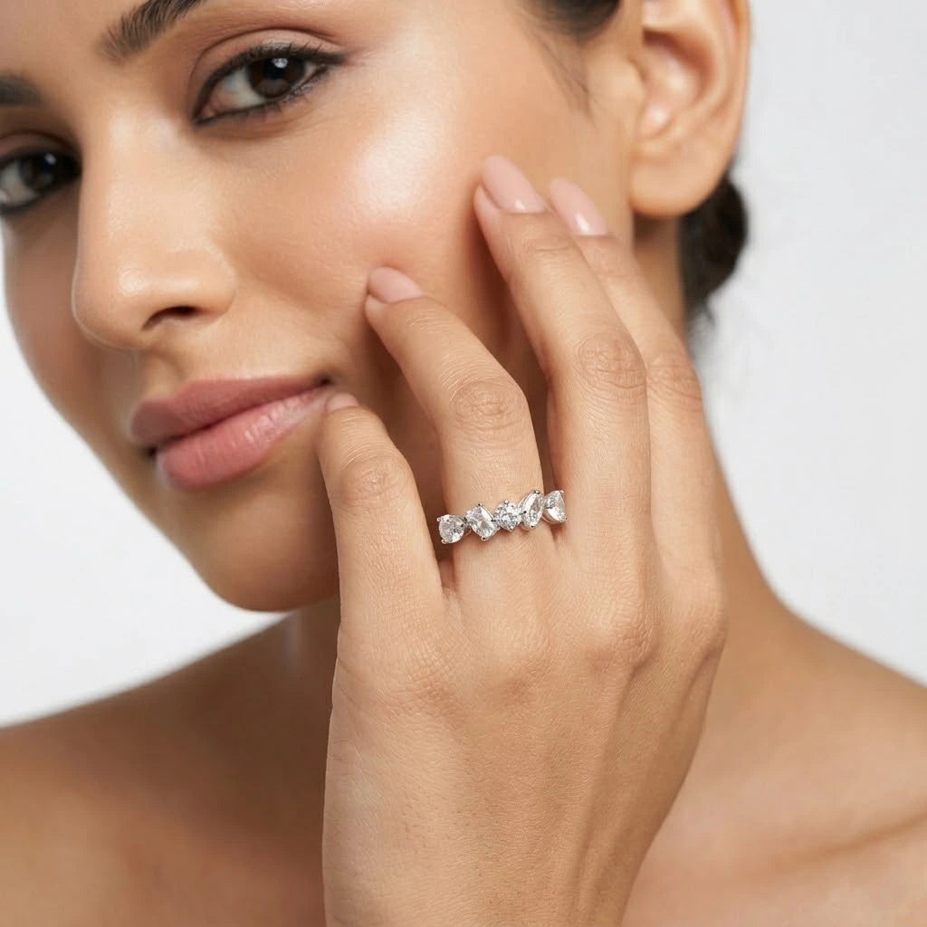 Marquise & Round Cut Five-Stone Diamond Ring
