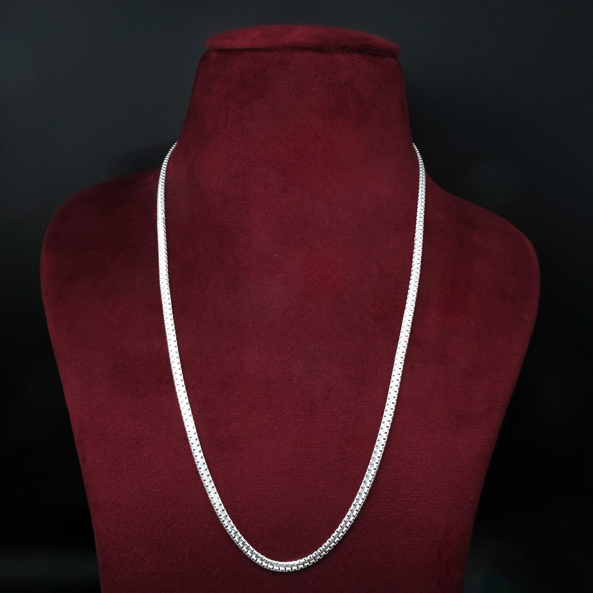 Men’s Flat Silver Chain Bold Smooth Finish for Boys
