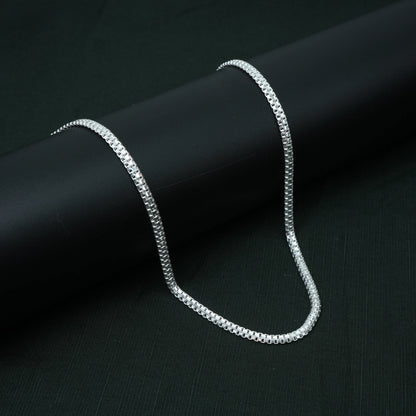 Men’s Flat Silver Chain Bold Smooth Finish for Boys

