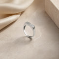 Men's Minimalist Silver Band with Sleek Gemstone Accent
