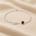 Men’s Silver Rudraksha Bracelet Om Symbol Adjustable
