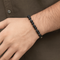 Midnight Aura Black Bead Silver Bracelet