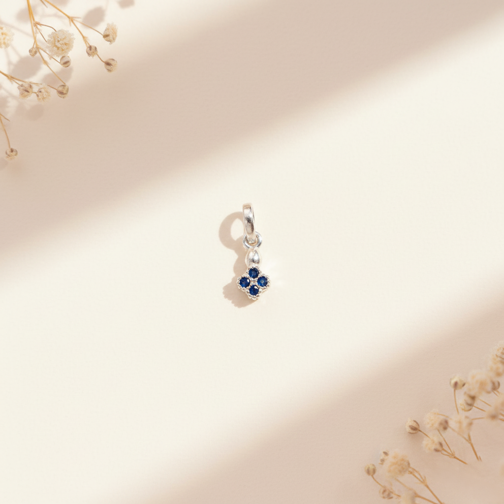 Mini Floral Silver Pendant