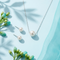 Silver Pearl Stud Earrings with Matching Pearl Pendant Necklace