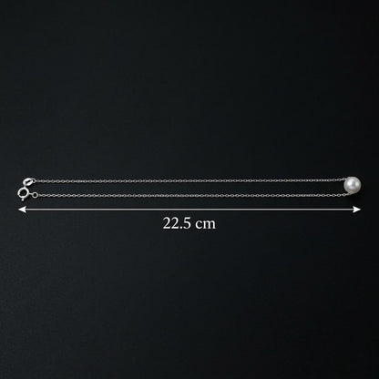 Silver Pearl Stud Earrings with Matching Pearl Pendant Necklace