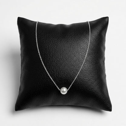 Silver Pearl Stud Earrings with Matching Pearl Pendant Necklace