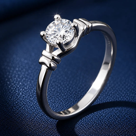 Minimal Diamond-Look Silver Ring