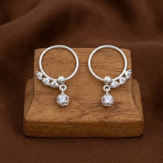 Minimal Hanging Earrings Sterling Silver