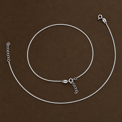 Minimal Silver Chain Anklet
