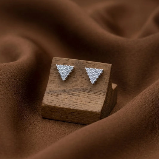 Minimal Triangle Silver Earring