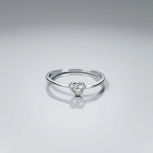 Minimalist Heart Diamond Promise Ring for Women