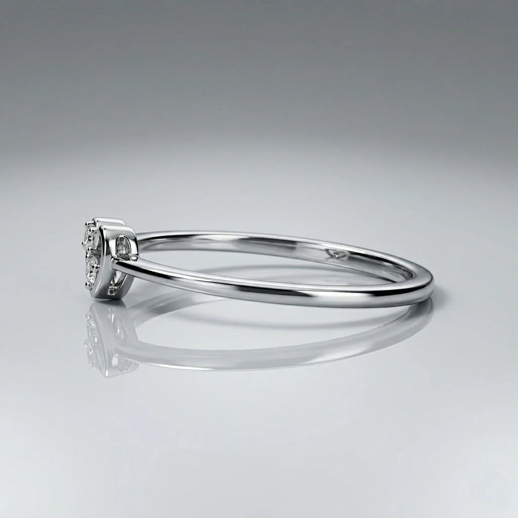 Minimalist Heart Diamond Promise Ring for Women