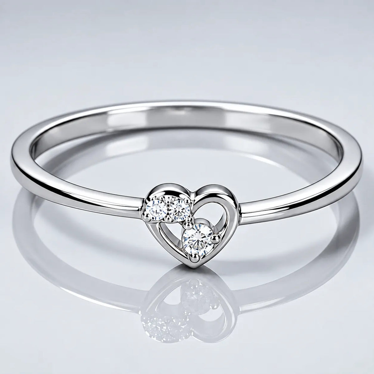 Minimalist Heart Diamond Promise Ring for Women