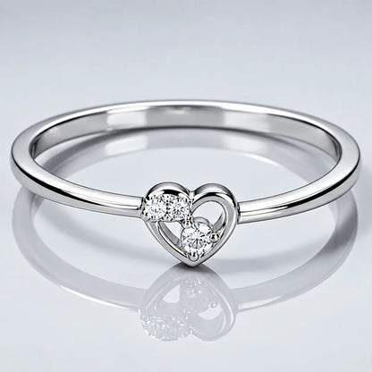 Minimalist Heart Diamond Promise Ring for Women