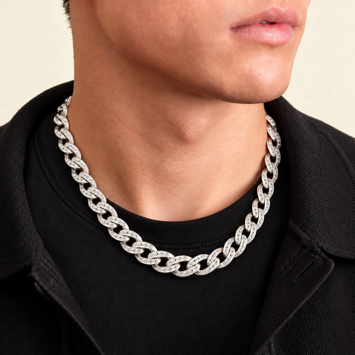Modern Elegance Thick Silver Cuban Chain for Boys
