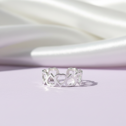 Modern Heart Shape Silver Toe Ring(Bichiya)