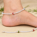 Multicolor Beads Chain Silver Payal

