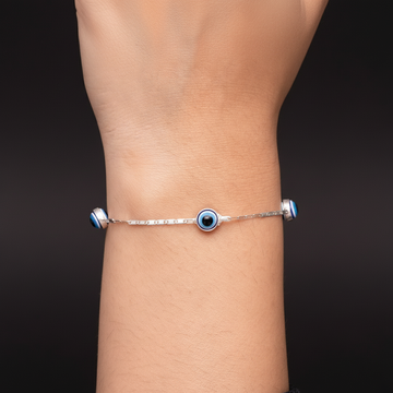 Nazar Charm Silver Evil Eye Bracelet