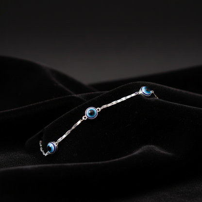 Nazar Charm Silver Evil Eye Bracelet