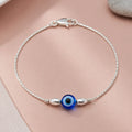 Nazar Raksha Evil Eye Sterling Silver Chain Bracelet