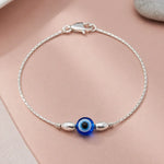 Nazar Raksha Evil Eye Sterling Silver Chain Bracelet