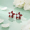 Orange Flower Silver Earrings with American Diamond Center