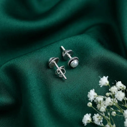 Oxidised Silver Pearl Earrings for Women & Girls