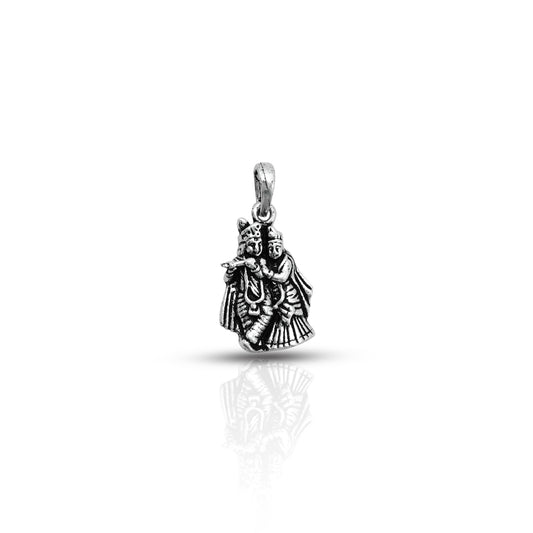 Graceful Oxidized 925 Silver Radha Krishna Pendant @ Just ₹849