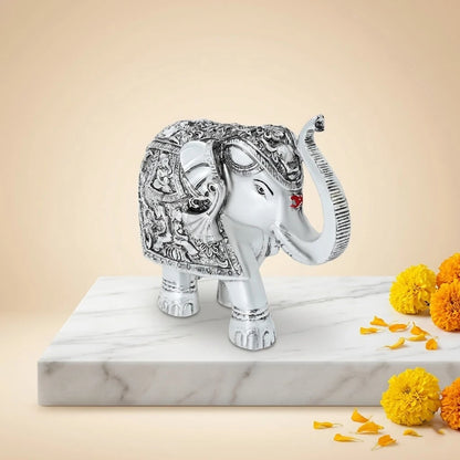 Oxidized Silver Coated Elephant Wax Murti