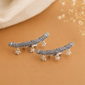 Oxidized Silver Tribal Ghungroo Toe Ring Pair for Women