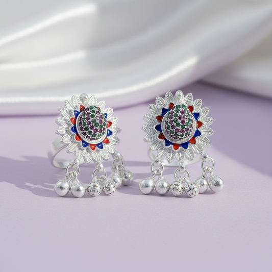 Peacock Design Silver Toe (Bichiya) Rings