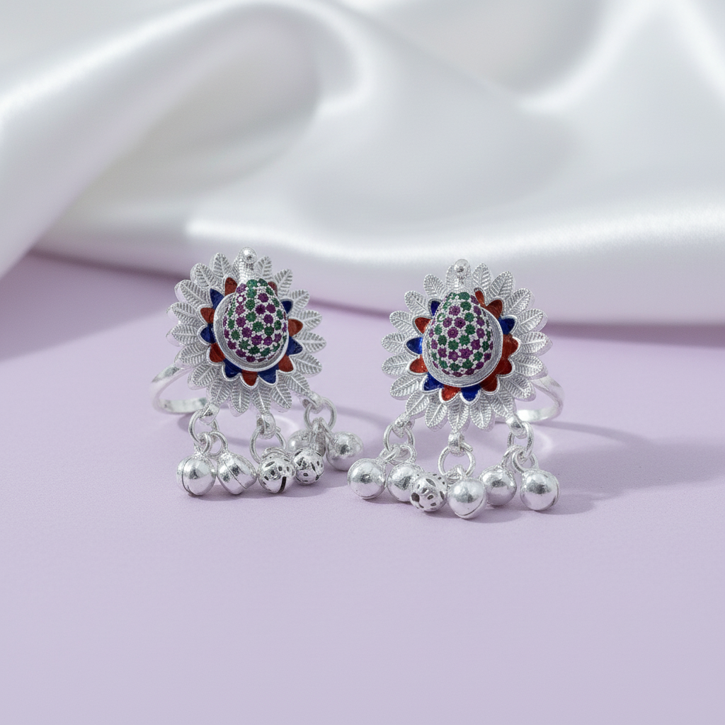 Peacock Design Silver Toe (Bichiya) Rings