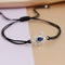 Peacock Blue Drop Stone Design Silver Thread Anklet