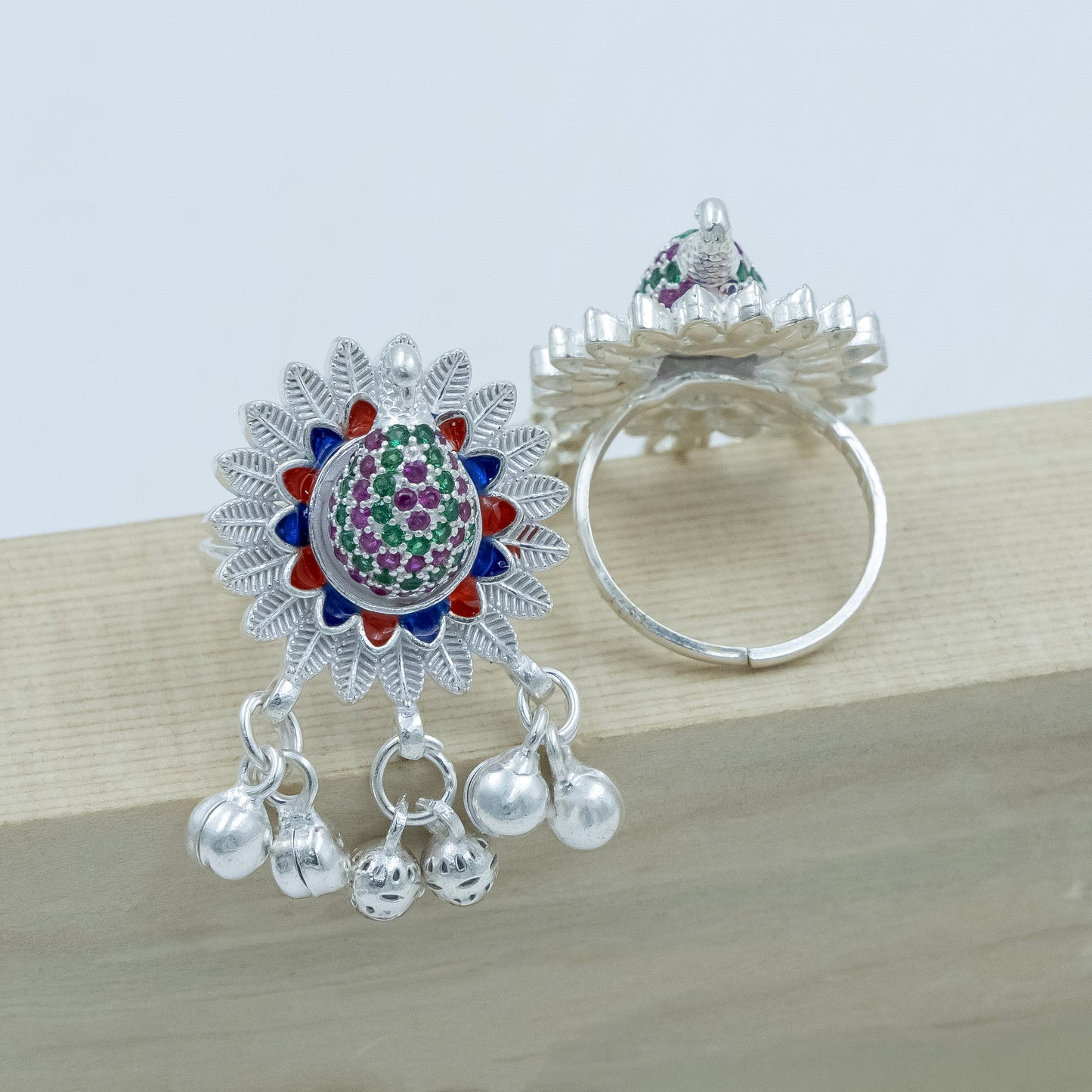 Peacock Design Silver Toe (Bichiya) Rings (6)