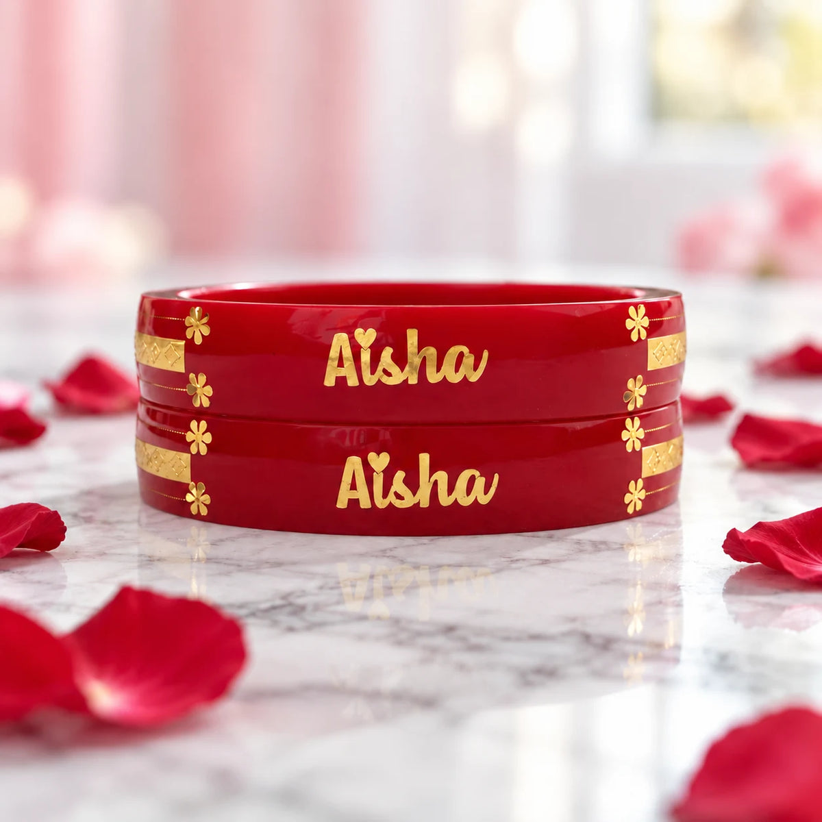 Personalized_Red_Name_Bangles_with_Golden_Floral_Custom_Name_Design