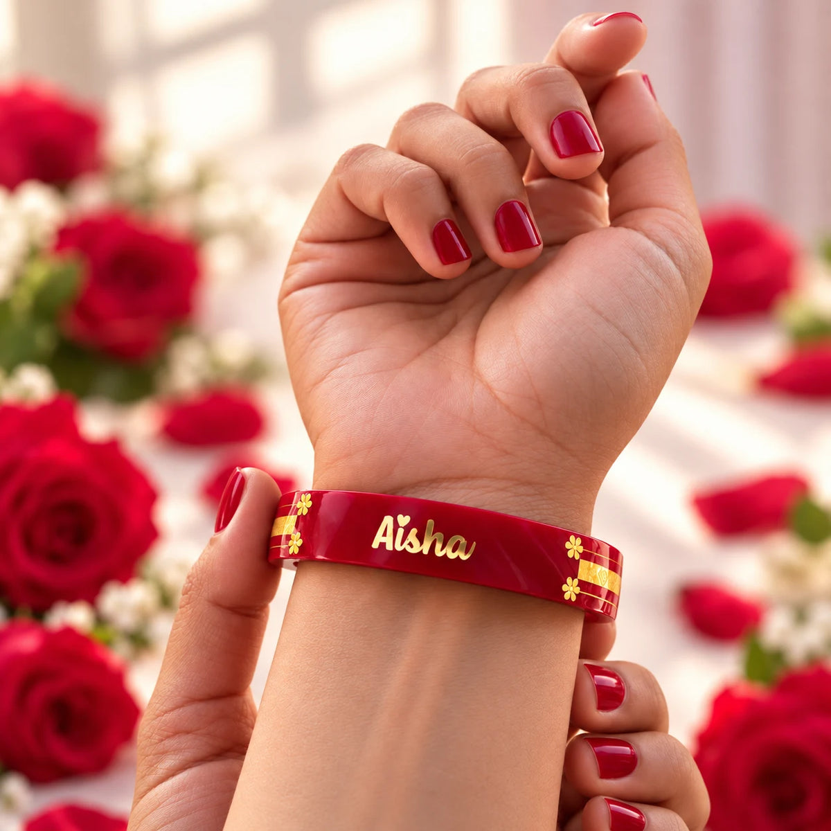 Personalized_Red_Name_Bangles_with_Golden_Floral_Custom_Name_Design