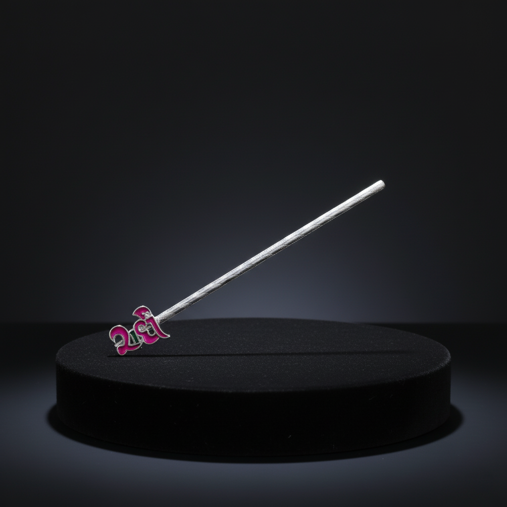 Pink Enamel “Radha” Silver Flute Devotional Krishna