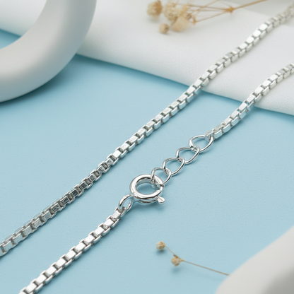 Premium Box Link Bracelet Pure Silver & Gold Polished Finish