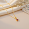 Premium Heart-Shaped Stone Gold Polish Silver Pendent Necklace