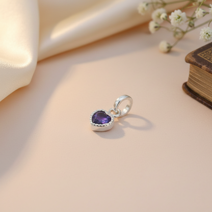 Premium Heart-Shaped Stone Silver Pendent Necklace
