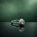 Premium Silver Adjustable Halo Solitaire Ring for Women