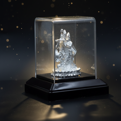 Premium Silver Plated Radha Krishna Idol for Gifting