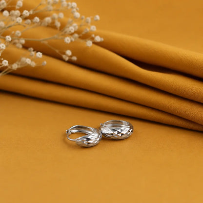 Premium Textured Silver Hoop Earrings