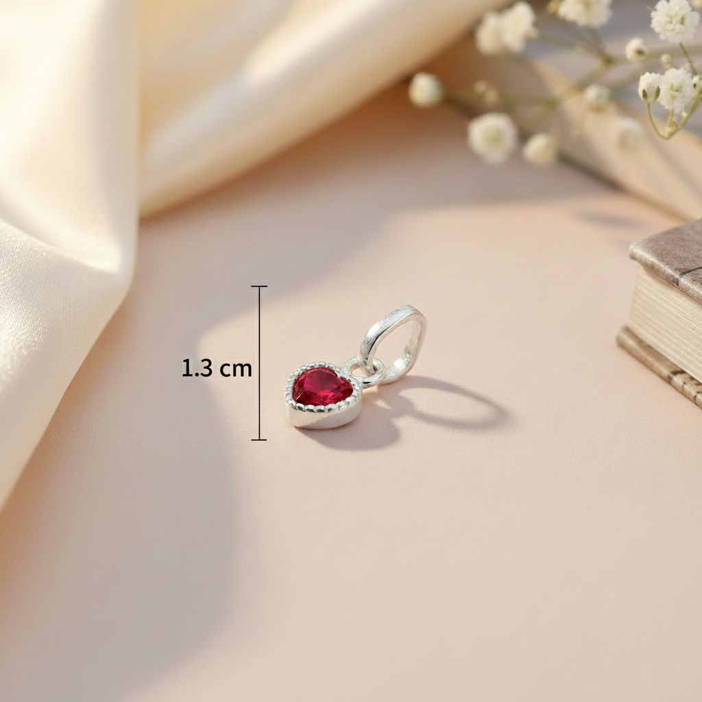 Premium Heart-Shaped Stone Silver Pendent Necklace