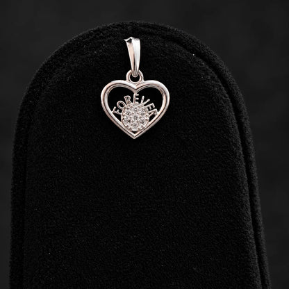Pure Silver Forever Heart Pendant with Sparkling Stone Detailing