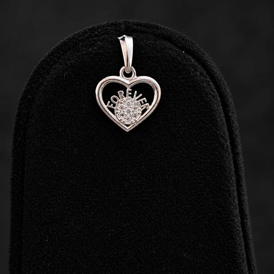 Pure Silver Forever Heart Pendant with Sparkling Stone Detailing