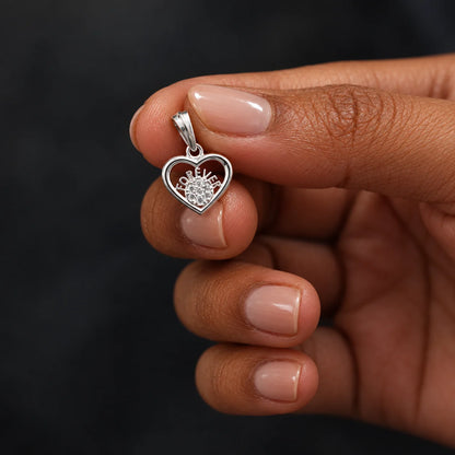 Pure Silver Forever Heart Pendant with Sparkling Stone Detailing